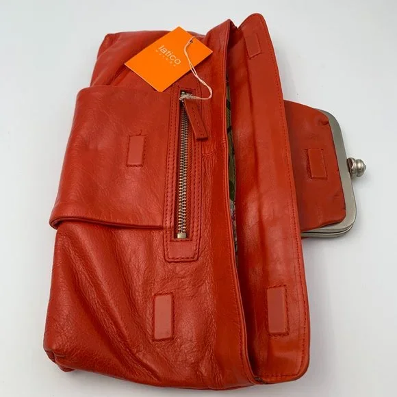 Latico Vintage-style Fold Clutch with Coin Purse - Burnt Orange